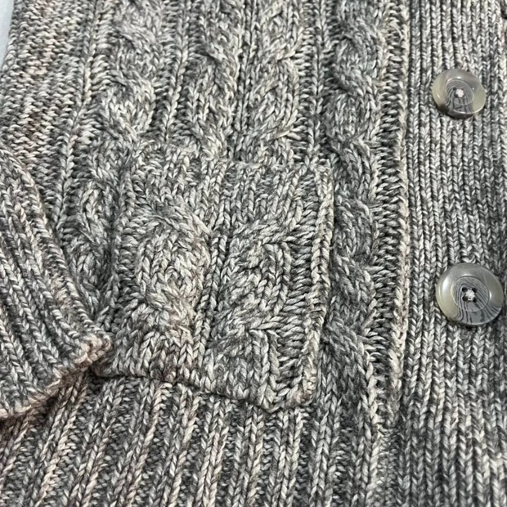 St. John’s Bay Cable Knit Button Cardigan Sweater Gray M - Picture 8 of 10